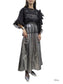 [2 colors] Metallic Cargo Skirt