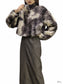 Nuanced Pattern Faux Fur Short Blouson