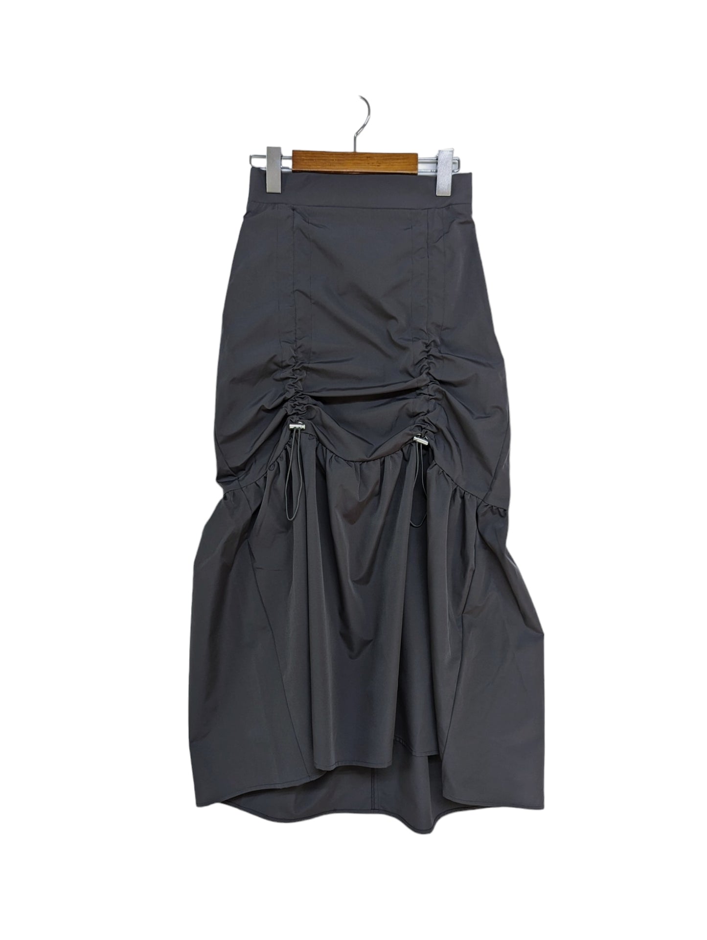 [3 colors] Drawcord Nylon Gather Skirt