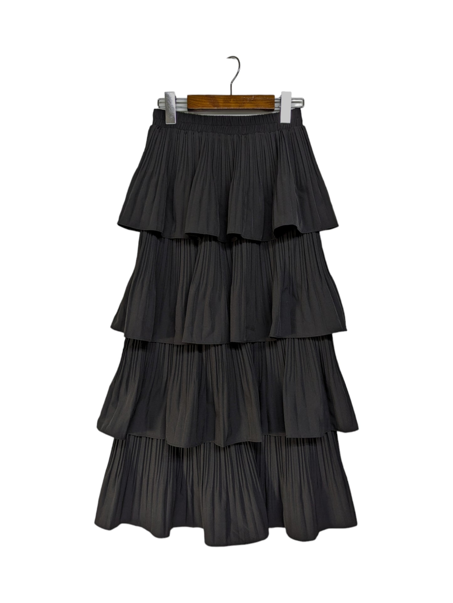 [2 colors] Pleated Frilled Tiered Skirt