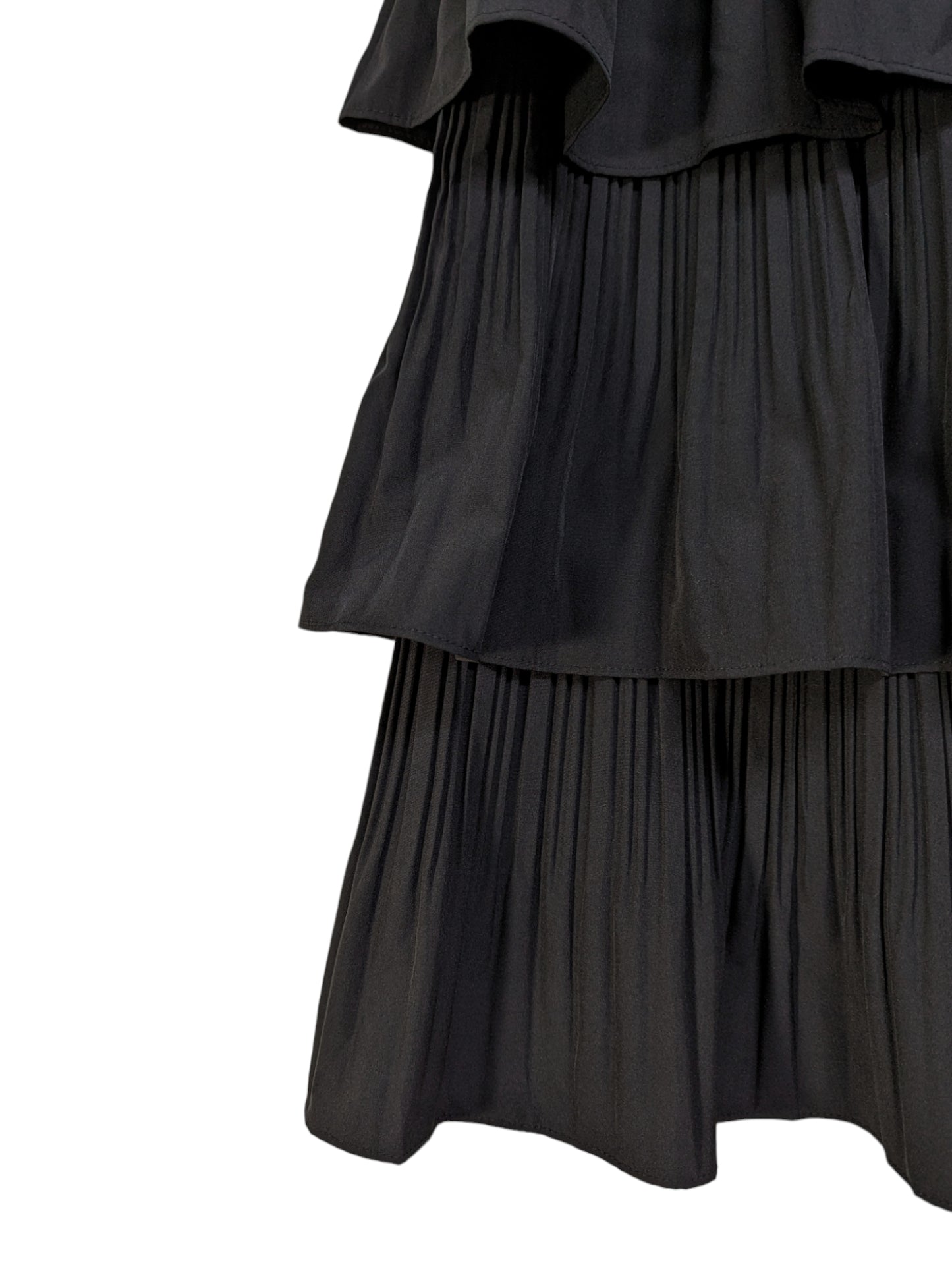 [2 colors] Pleated Frilled Tiered Skirt