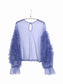 [3 colors] Ruffle Sleeve Tulle Top