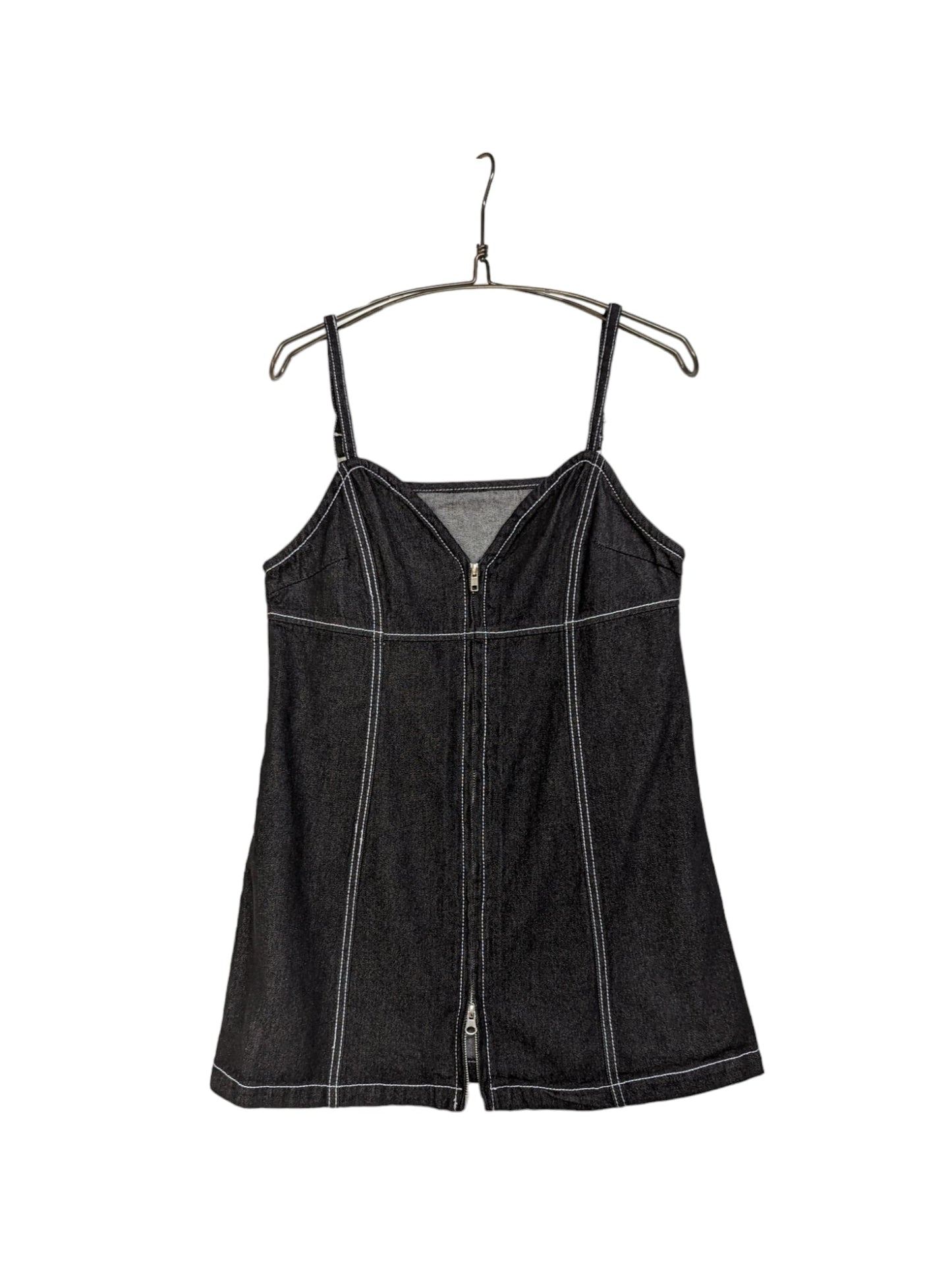 (2colors)Double Zip Denim Bustier