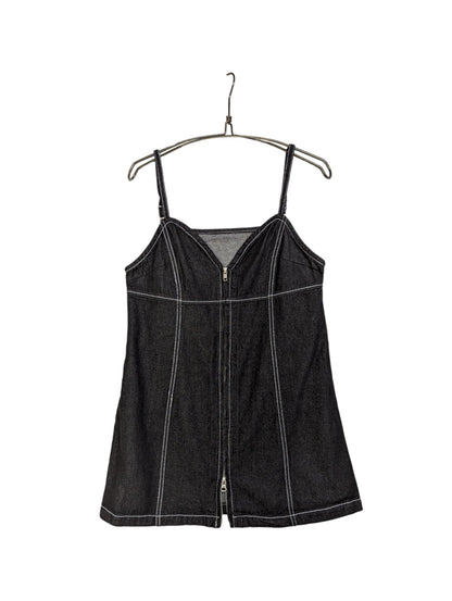 (2colors)Double Zip Denim Bustier