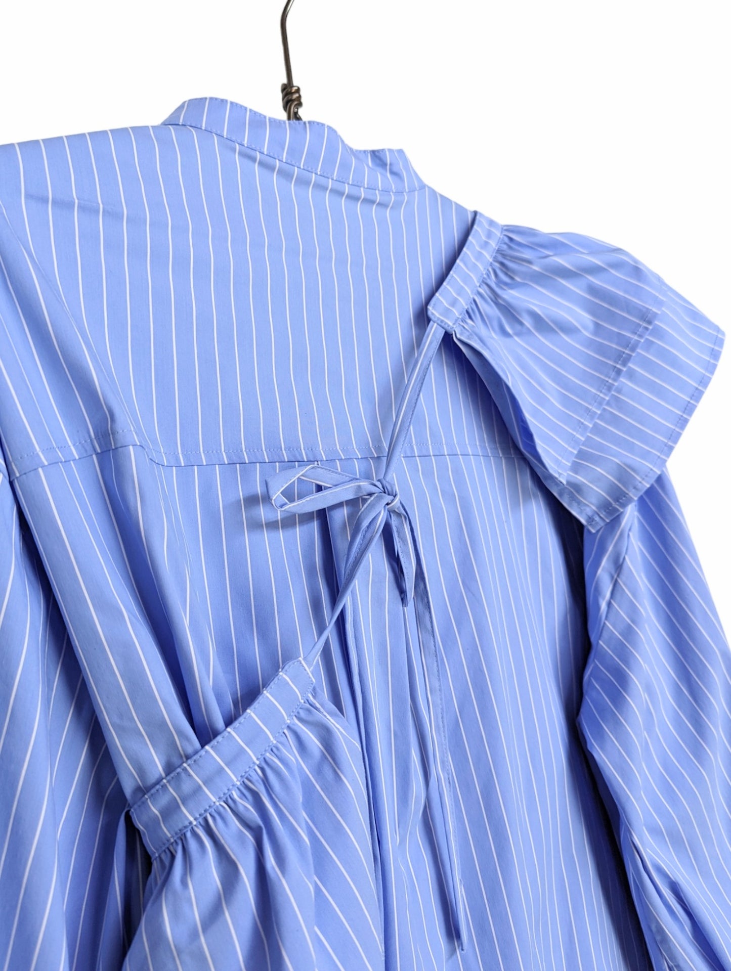 [2colors]Striped shirt with ruffles