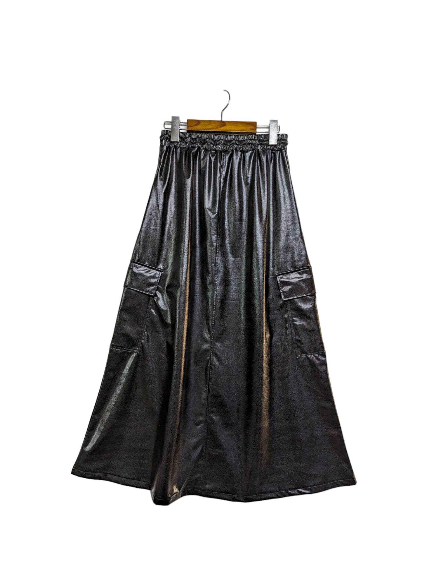 [2 colors] Metallic Cargo Skirt