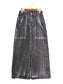 [2 colors] Foil-coated denim skirt