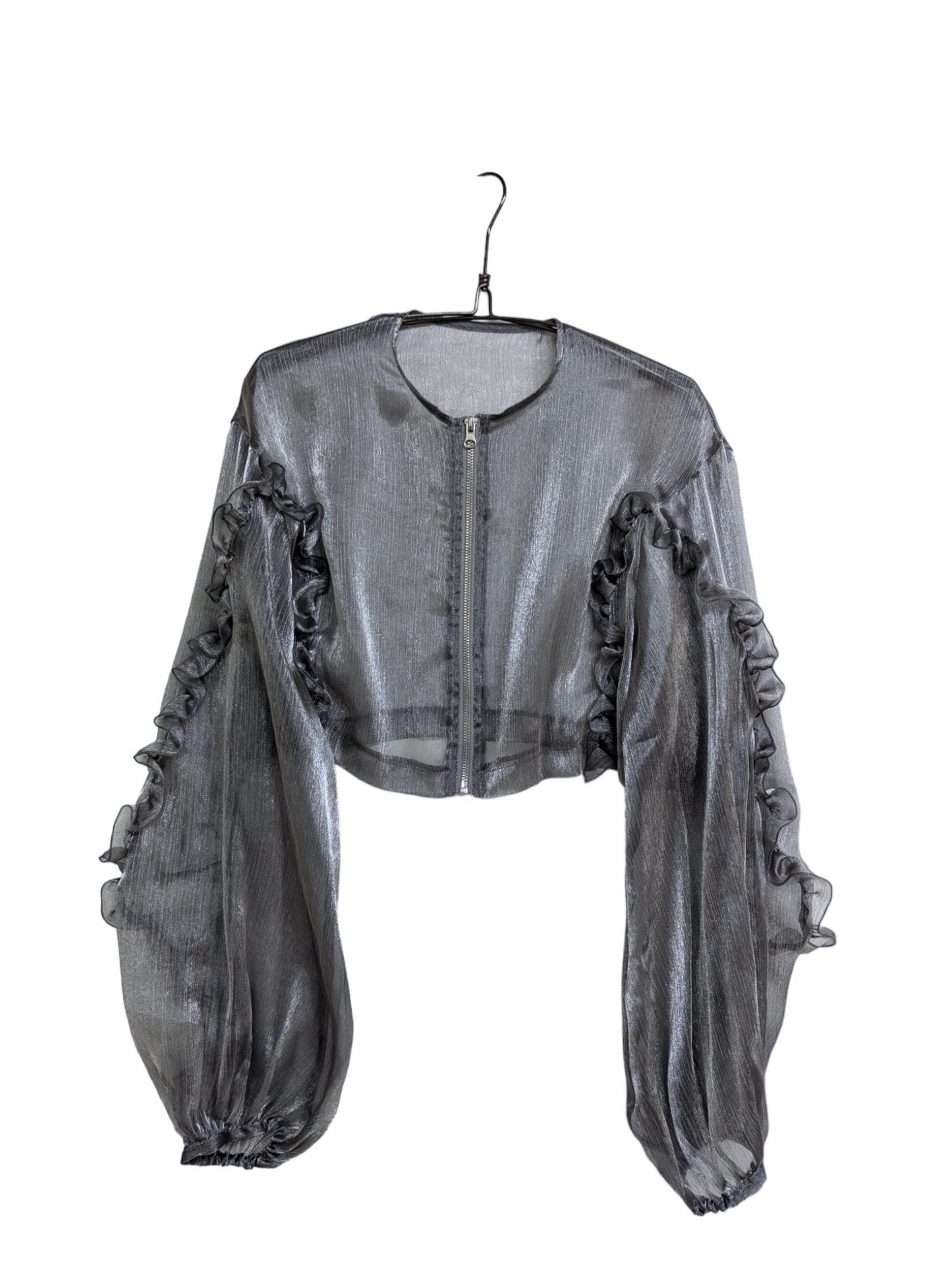 [3 colors] Lame Sheer Blouson