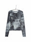 Lame Paint Design Sheer Top (Black)