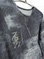 Lame Paint Design Sheer Top (Black)