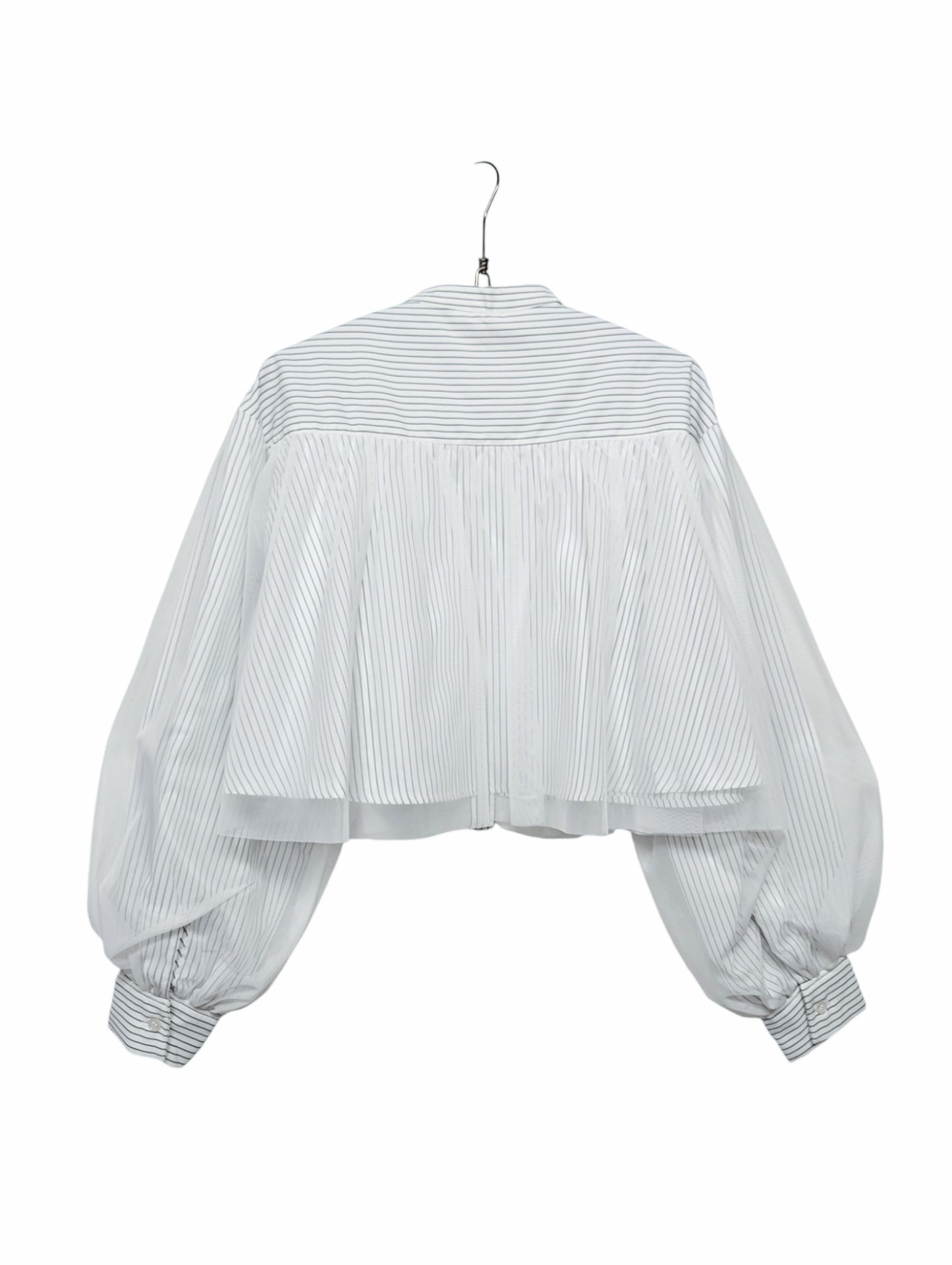 [2 colors] Tulle Stripe Shirt