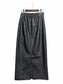 [2 colors] Vintage processed faux leather skirt