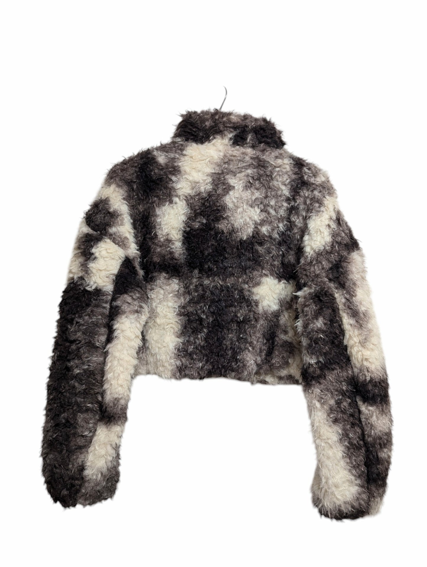 Nuanced Pattern Faux Fur Short Blouson