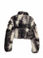 Nuanced Pattern Faux Fur Short Blouson