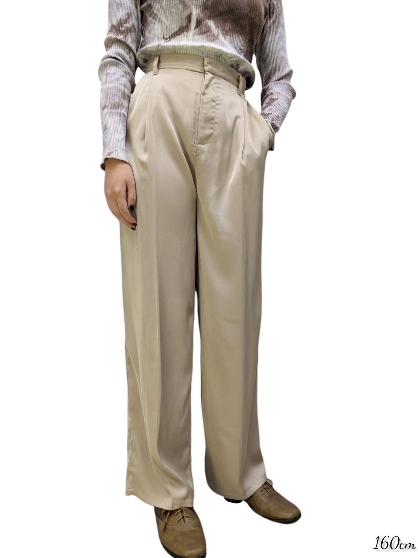 [3 Colors] Vintage Satin Tuck Pants
