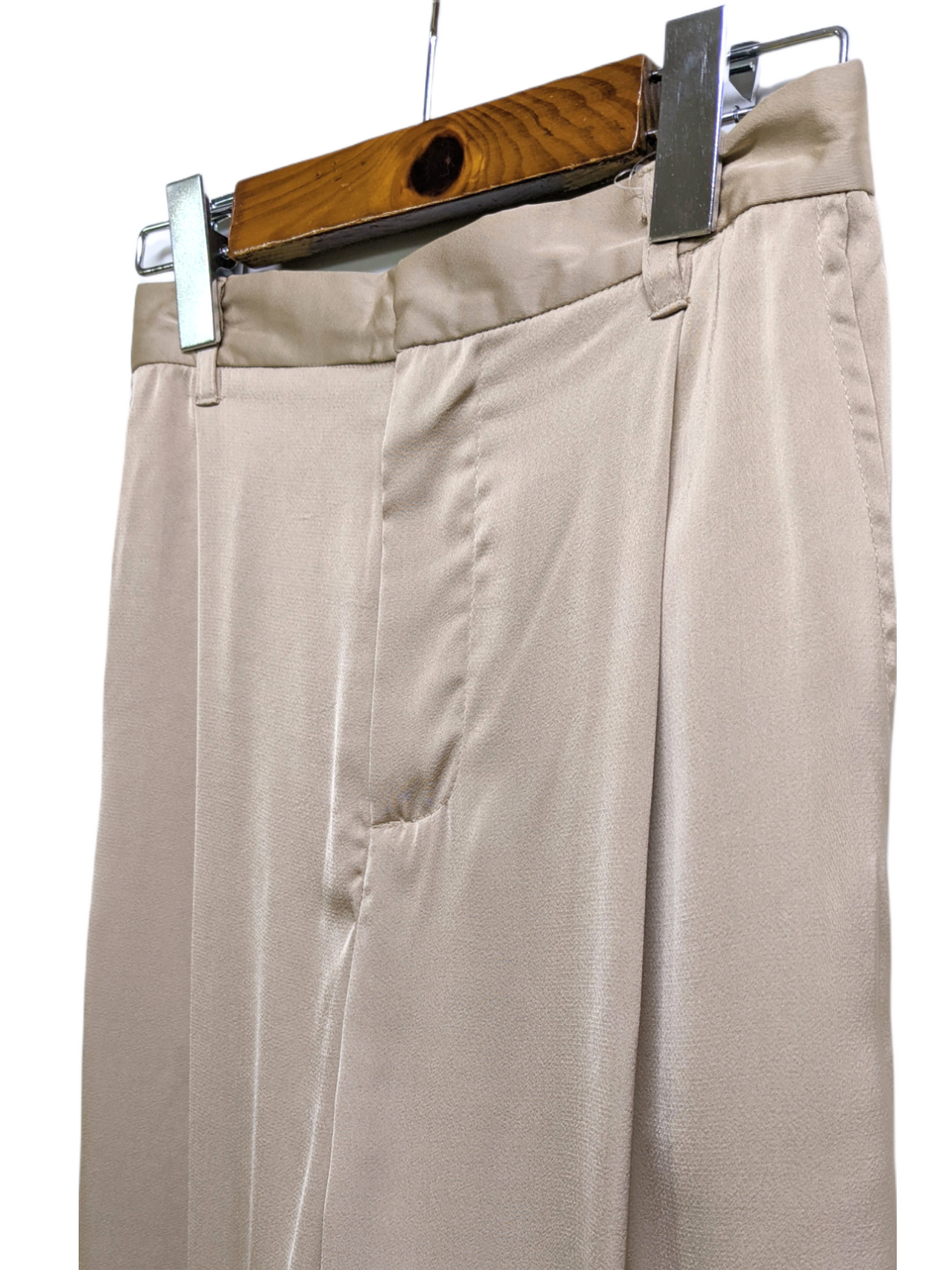 [3 Colors] Vintage Satin Tuck Pants
