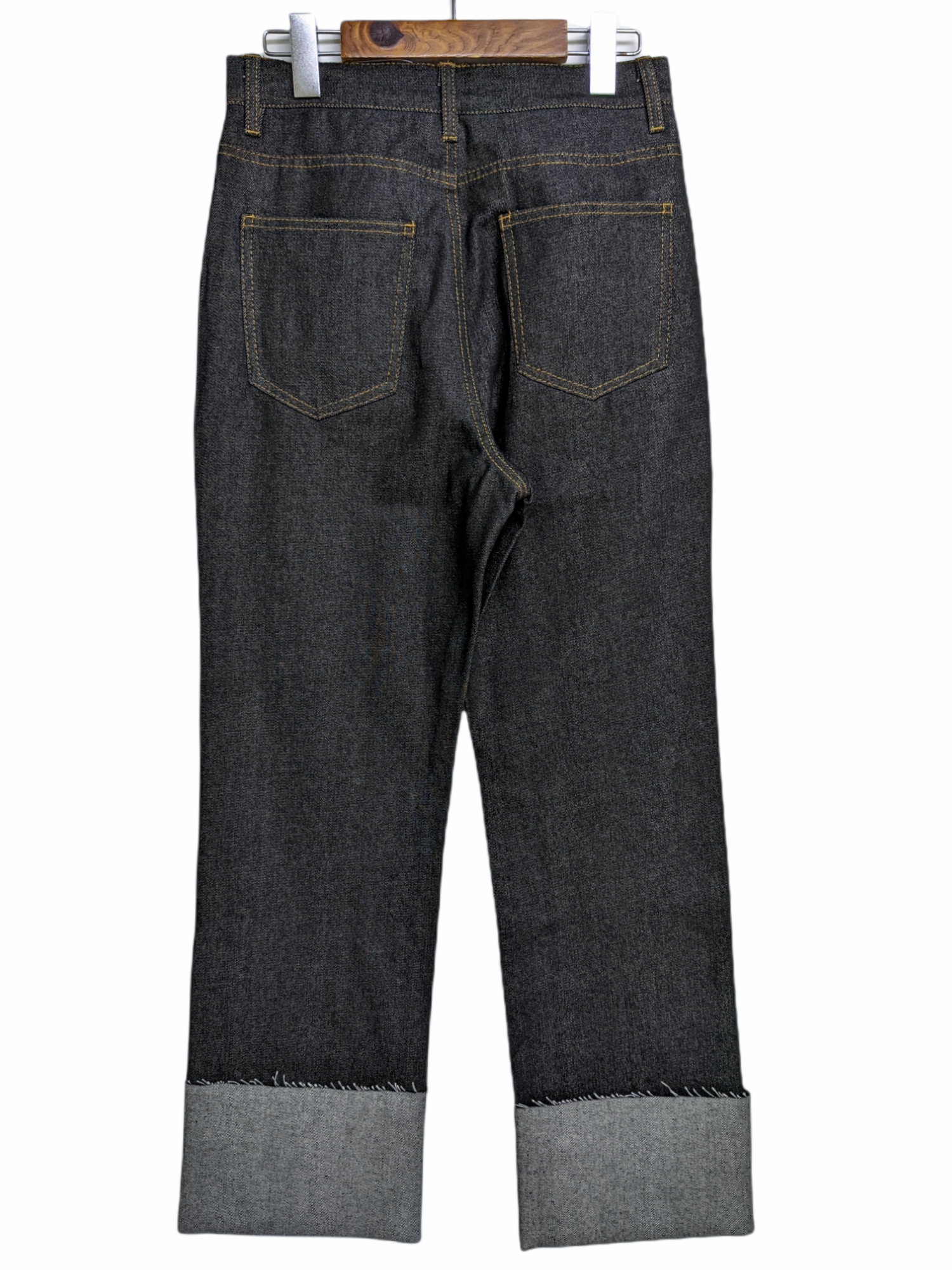 2 Colors] Rigid Denim Roll-Up Straight Pants – enstyle port