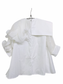 [3 Colors] Pleated Frilled Lace Design Blouse
