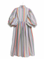 Color Stripe Volume Sleeve Dress