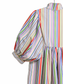 Color Stripe Volume Sleeve Dress