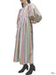 Color Stripe Volume Sleeve Dress