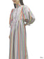 Color Stripe Volume Sleeve Dress