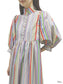 Color Stripe Volume Sleeve Dress