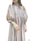 Color Stripe Volume Sleeve Dress