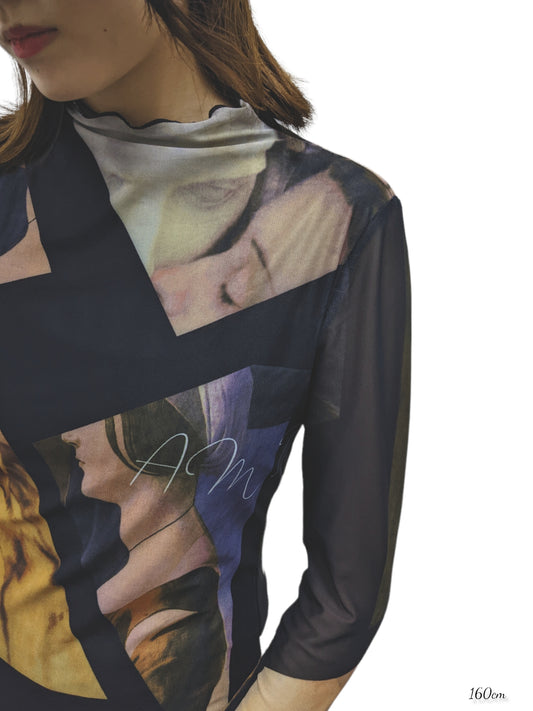 Graphical Design Sheer Tops