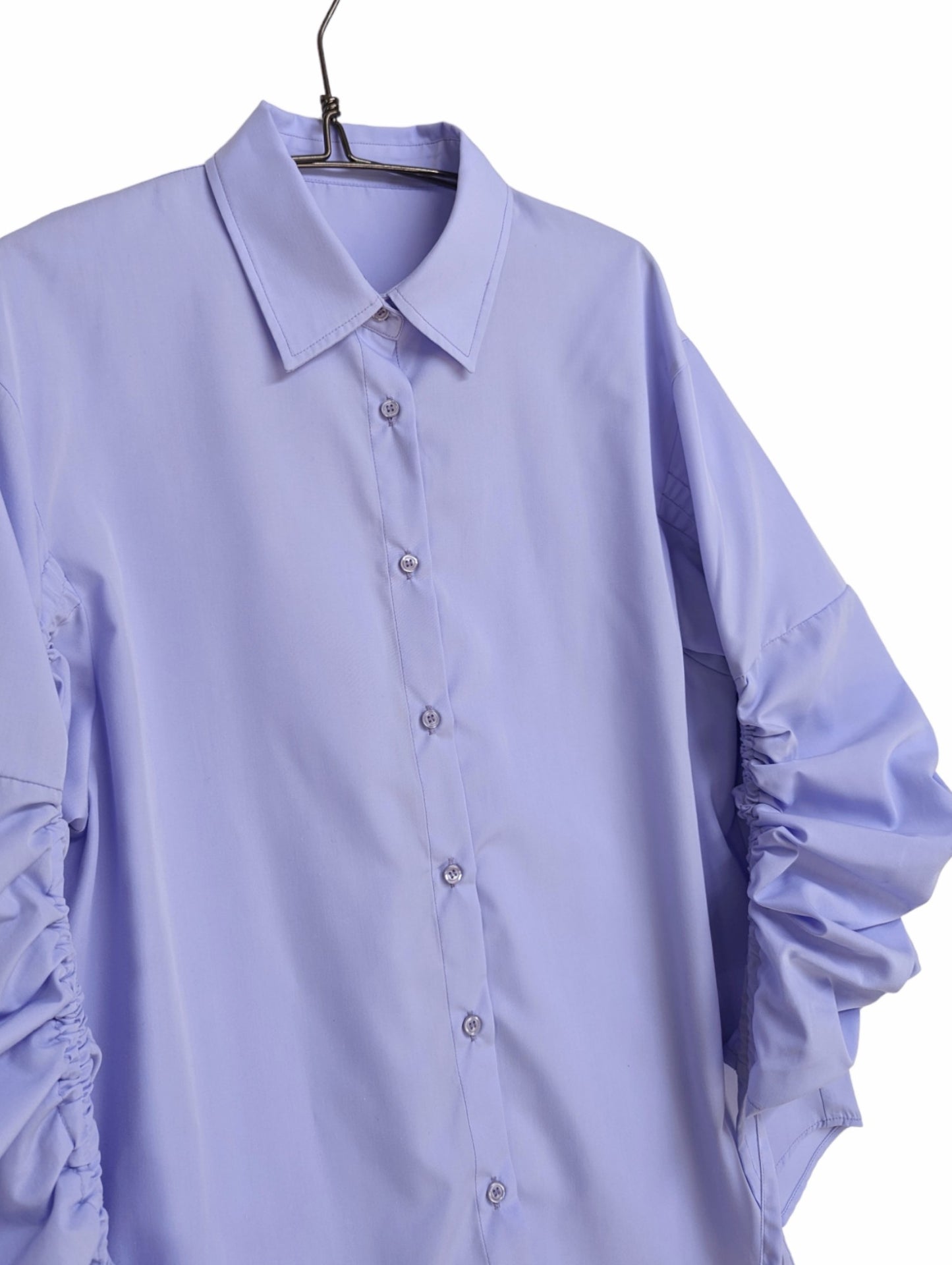 [3 colors] Gathered sleeve shirt