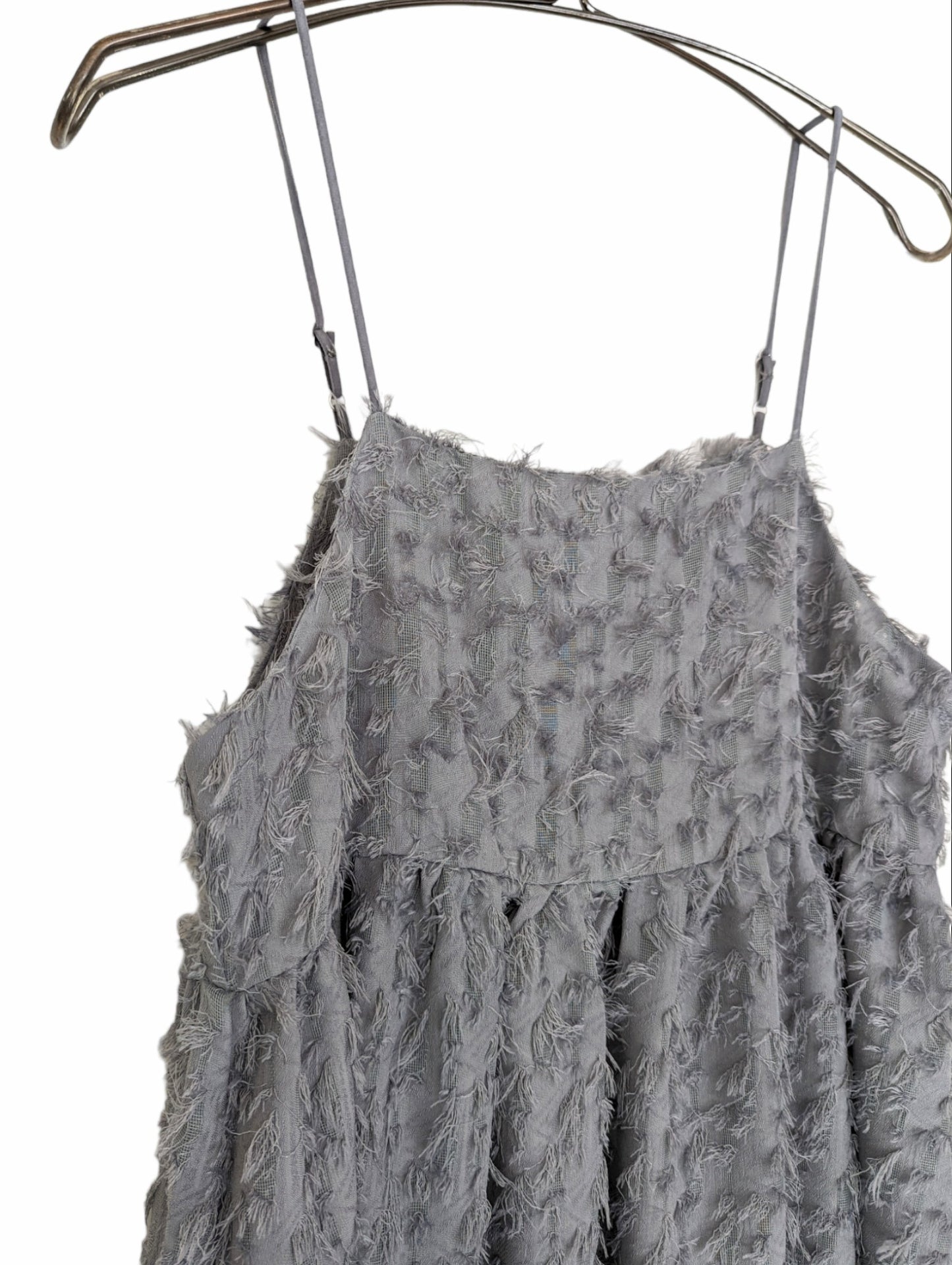 [3 colors] Sheer Fringe Cami Dress