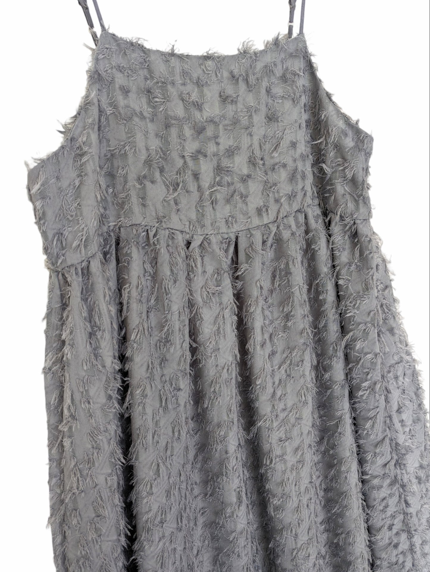 [3 colors] Sheer Fringe Cami Dress